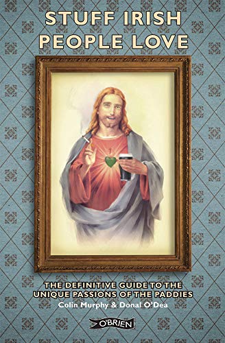 Book cover depicting a framed image of Jesus holding a pint of Guinness.