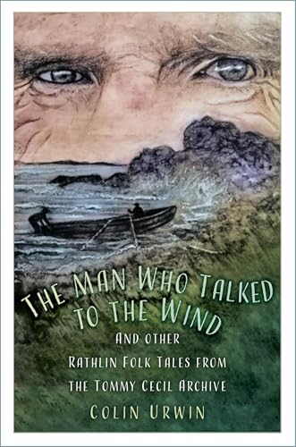 Book cover featuring a weathered face, boat, and stormy seascape.