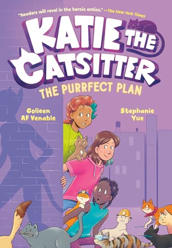 Graphic novel cover featuring Katie the Catsitter with several cats.