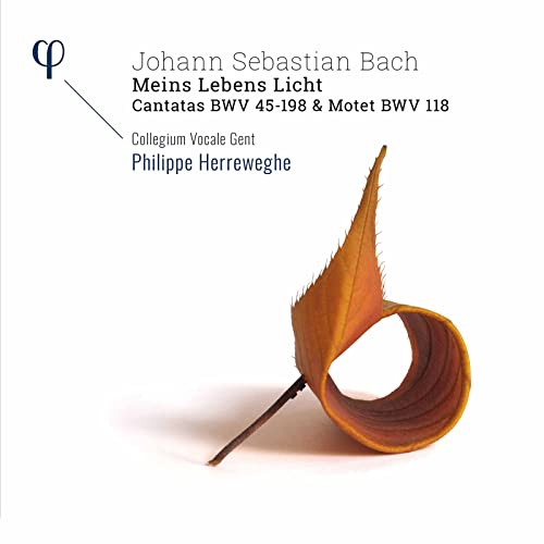 CD cover for Bach's "Meins Lebens Licht" featuring a curled, dried leaf.