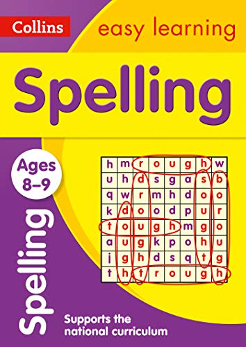 Collins Easy Learning Spelling workbook for ages 8-9, with word search.