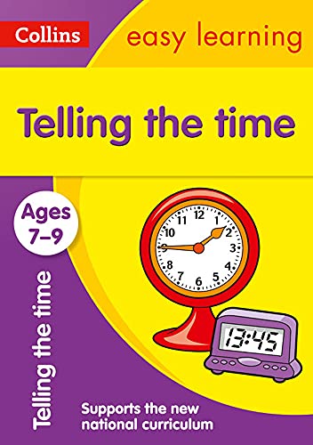 Educational book cover titled Telling the Time for ages 7-9 with clock illustrations.