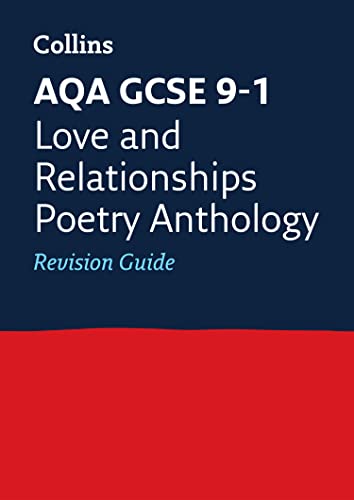 Dark blue and red cover of a GCSE poetry revision guide.