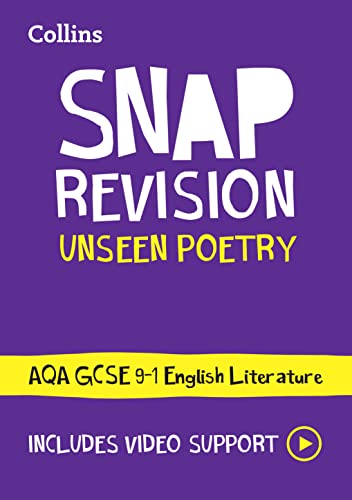 Purple revision guide for AQA GCSE Unseen Poetry, includes video support.