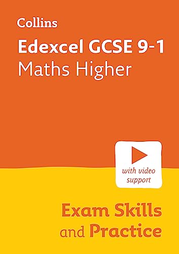 Orange and yellow textbook cover for Edexcel GCSE Maths Higher level.