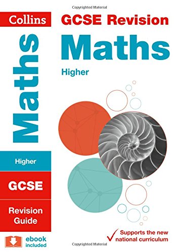 Collins GCSE Maths Higher Revision Guide cover with spiral and circles.