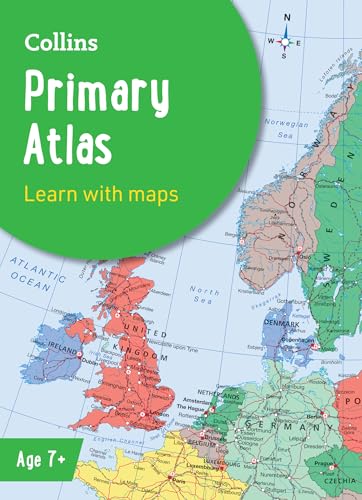 Collins Primary Atlas cover showing a map of Europe and the British Isles.