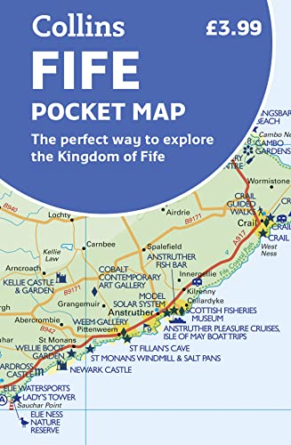 Collins Fife Pocket Map cover, showing coastal roads and towns.