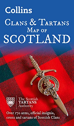 Book cover featuring a map of Scotland, tartan, and a Scottish dirk.