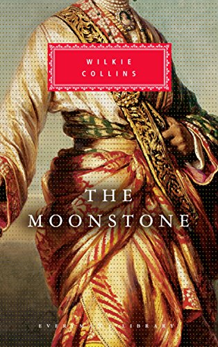 Book cover for “The Moonstone” by Wilkie Collins, featuring a patterned robe.