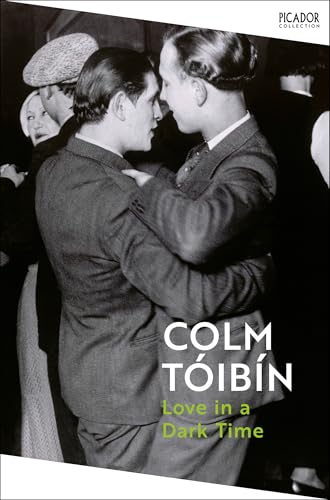 Black and white photo of two men embracing, book cover for “Love in a Dark Time.”