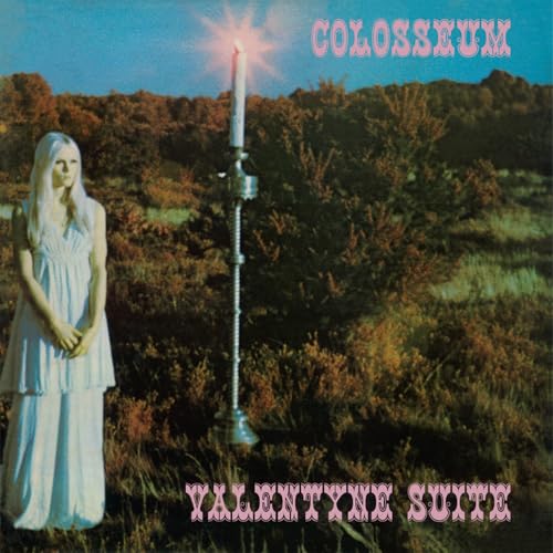 Colosseum's "Valentyne Suite" vinyl album cover with a woman and candle.