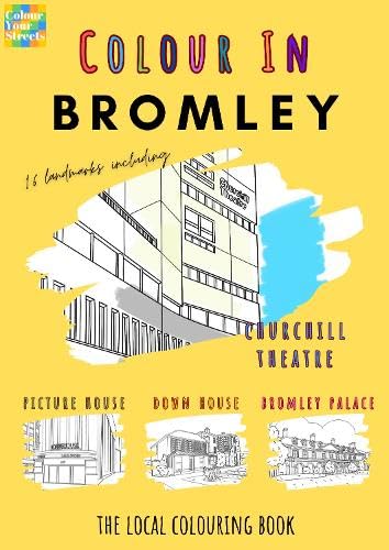 Bromley colouring book cover with line drawings of local landmarks.