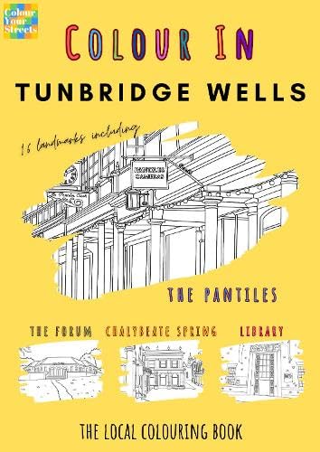 Tunbridge Wells colouring book cover featuring line drawings of local landmarks.