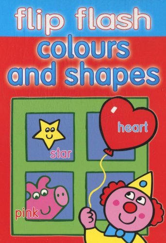 Flip Flash Colours and Shapes" pad with colourful illustrations of shapes and characters.