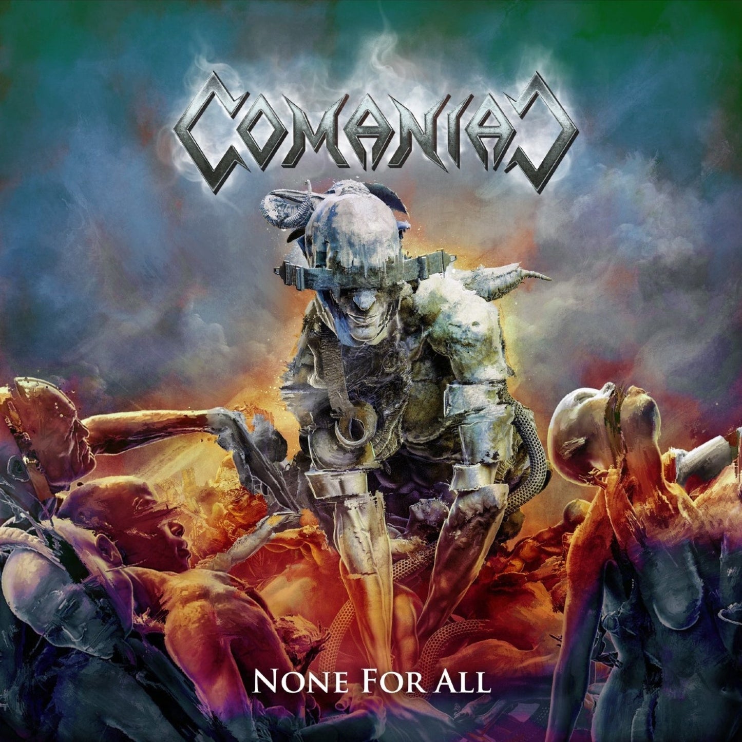CD cover art: robotic figure surrounded by fragmented human forms.