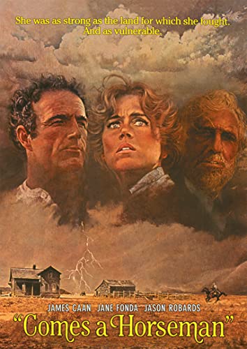 Comes A Horseman" DVD cover featuring three faces against a stormy landscape.