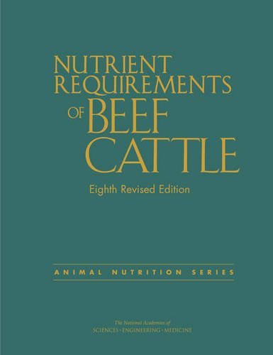 Book cover: “Nutrient Requirements of Beef Cattle,” eighth edition.