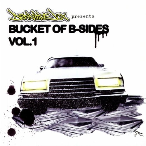 CD cover: black text, white car illustration, and splattered ink design.
