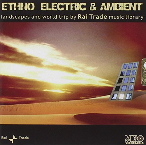 CD cover with desert landscape, geometric shapes, and text “Ethno Electric & Ambient”.