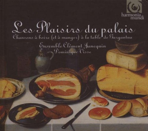 CD cover: still life with food, titled “Les Plaisirs Du Palais.”