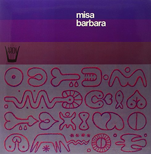 Vinyl record cover for “Misa Barbara” with abstract pink doodles.