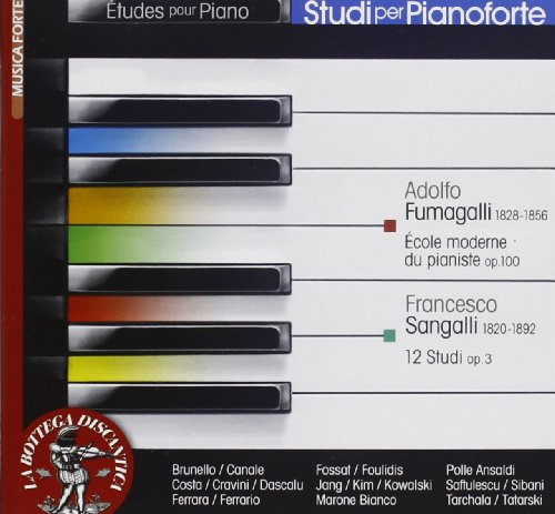 CD cover: piano keys with composer names Fumagalli and Sangalli.