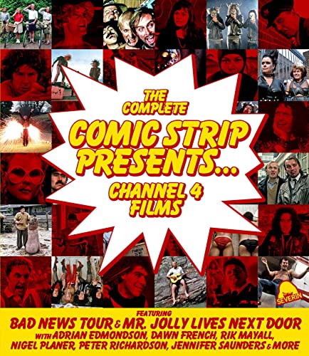 Blu-ray cover for "The Complete Comic Strip Presents... Channel 4 Films" collage.