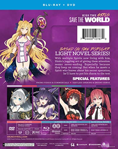 Blu-ray/DVD case back cover featuring anime characters and text description.