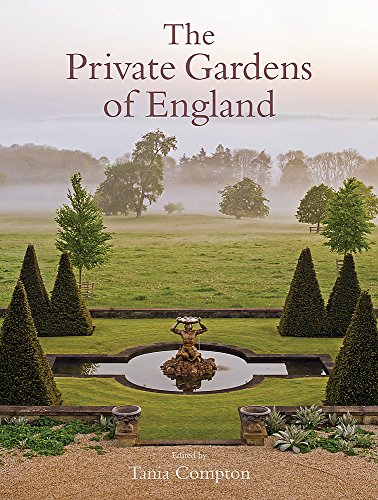 Book cover: formal English garden with a central fountain and misty hills.