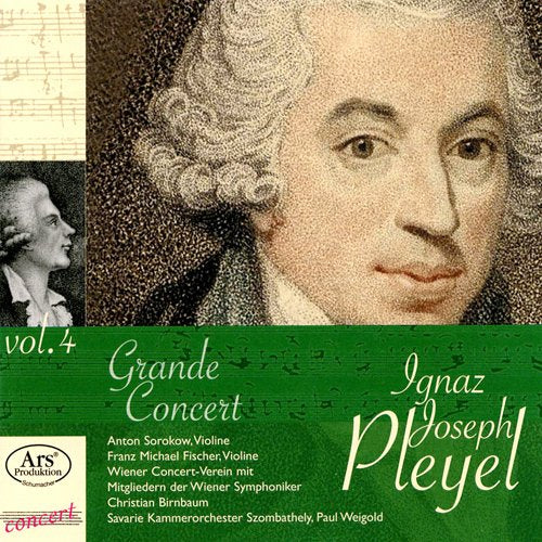 CD cover featuring a portrait of composer Ignaz Joseph Pleyel and musicians.