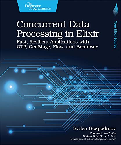 Book cover: "Concurrent Data Processing in Elixir" with abstract blue network design.