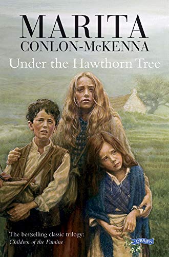 Book cover depicting three somber children in historical clothing.