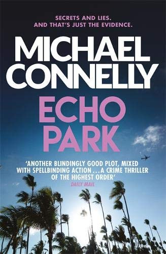 Book cover for Echo Park by Michael Connelly featuring palm trees against a blue sky.