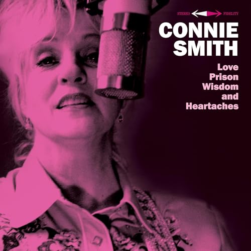 Connie Smith album cover, pink tone, singer with microphone.