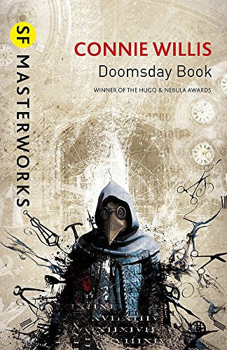 Book cover featuring a plague doctor in a hooded cloak against a vintage background.