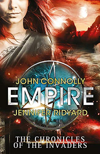 Book cover for “Empire,” featuring a woman’s face and fiery landscape.