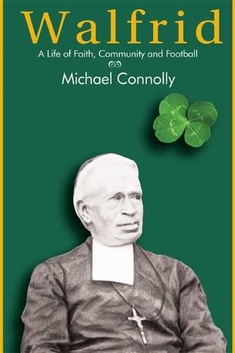 Book cover featuring a portrait of a priest with a clover.