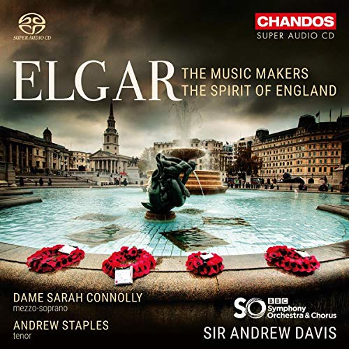 CD cover for Elgar’s “The Music Makers” featuring London landmarks and wreaths.