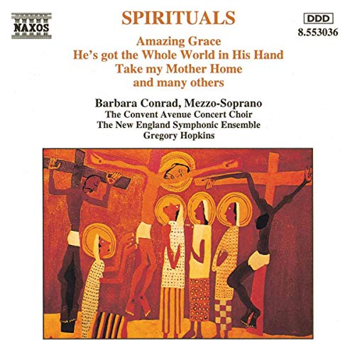 CD cover for "Spirituals" by Barbara Conrad, featuring abstract figures.