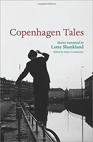 Book cover: “Copenhagen Tales” with a silhouetted figure overlooking a canal.