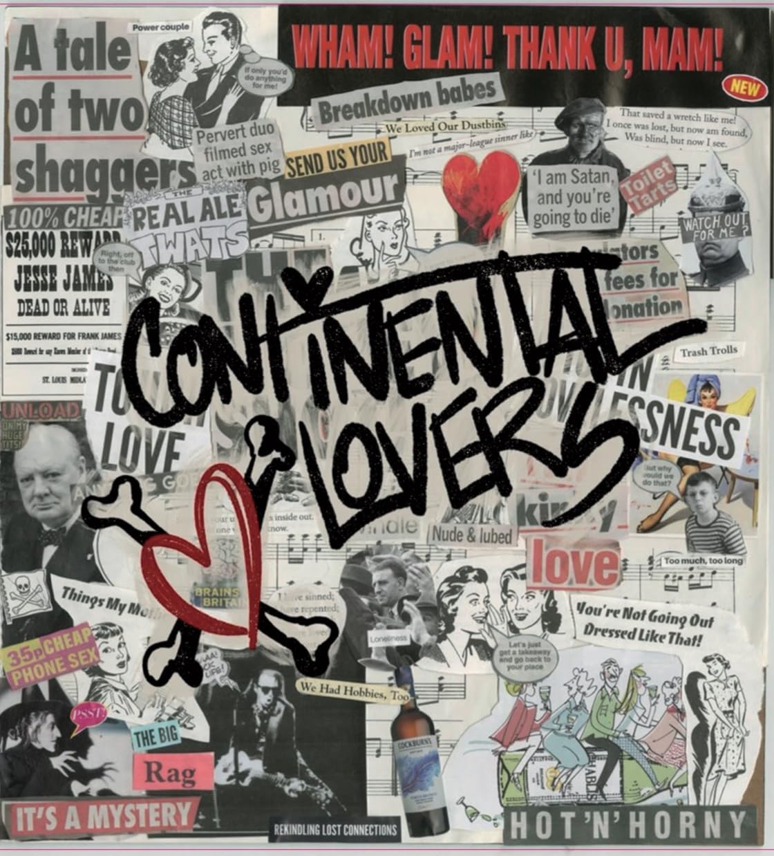 CD cover for "Continental Lovers" with collage of text and images.