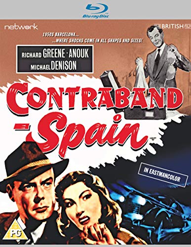 Blu-ray cover art for the film Contraband Spain featuring actors and a vintage car.
