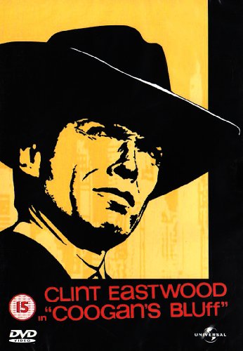 DVD cover for “Coogan’s Bluff” featuring Clint Eastwood in a cowboy hat.