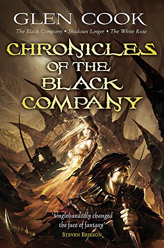 Fantasy book cover with warriors, a woman in white, and dark skies.
