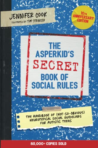 Book cover with blue composition notebook pattern, title text, and yellow anniversary seal.