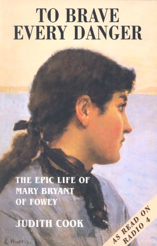 Book cover: portrait of a woman with dark hair, seascape background.