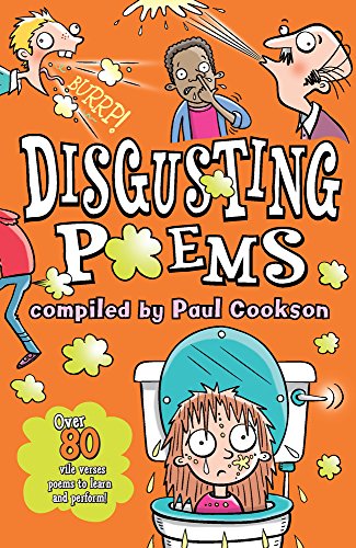 Book cover: "Disgusting Poems" with cartoon children and a toilet.