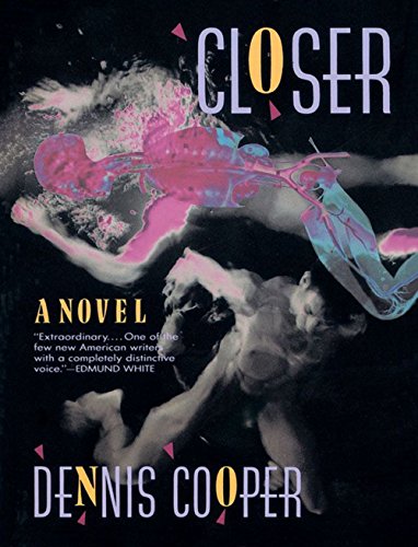 Book cover for Closer by Dennis Cooper featuring two figures swimming in dark water.