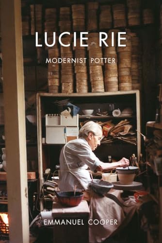 Book cover featuring Lucie Rie working at a pottery wheel in her studio.